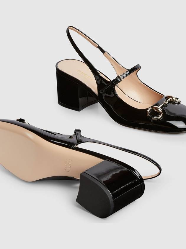 Horsebit slingback heel black - GUCCI - BALAAN 7