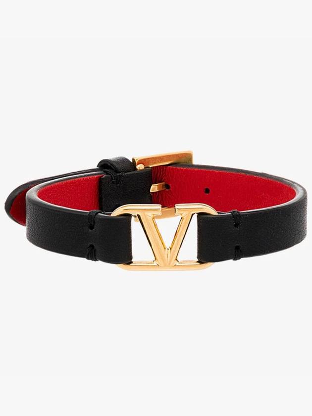 V logo signature bracelet black - VALENTINO - BALAAN 1