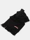 Logo Wool Fringe Scarf Black - ACNE STUDIOS - BALAAN 2