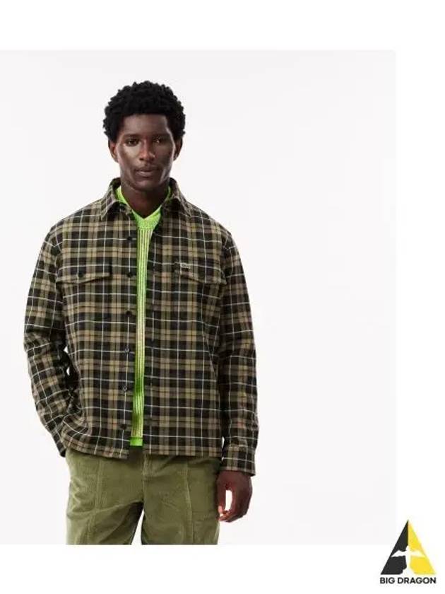 Men s Two Pocket Check Overshirt Green - LACOSTE - BALAAN 1