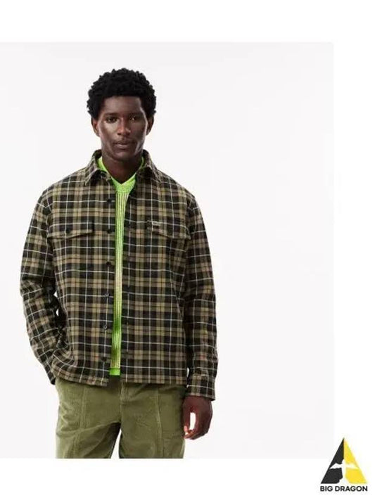 Men s Two Pocket Check Overshirt Green - LACOSTE - BALAAN 1