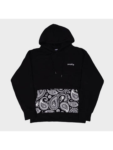 Unisex Front Back Paisley Hoodie Black - RESPECT - BALAAN 1