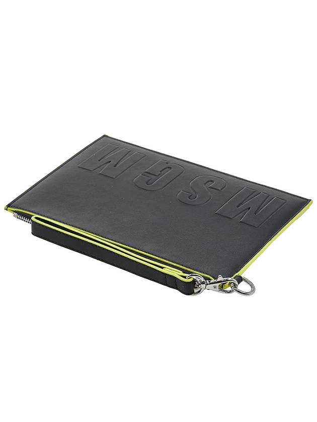 Embossed Logo Clutch Bag Black - MSGM - BALAAN 5