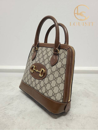 Used luxury goods Lewis It Brown Horsebit 1955 Top Handle Bag Small - GUCCI - BALAAN 2