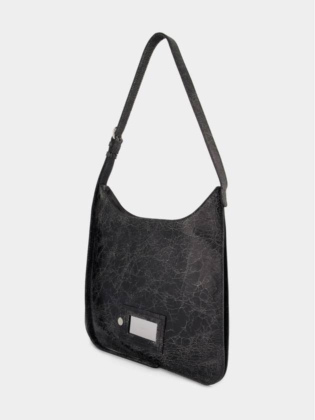 Flat Crack Leather Shoulder Bag Black - ACNE STUDIOS - BALAAN 3