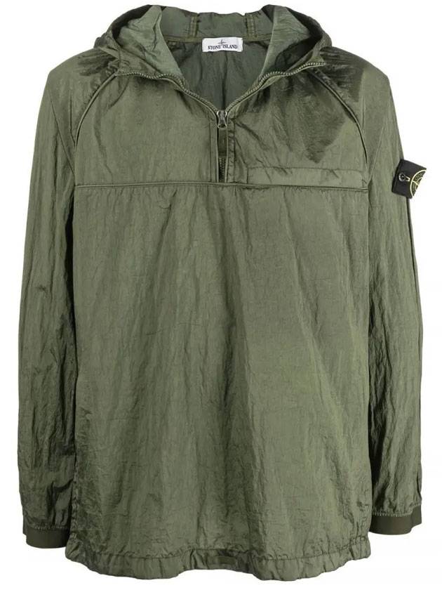 Men's Wappen Patch Metal Nylon Anorak Olive - STONE ISLAND - BALAAN 1