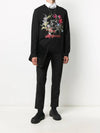 Men's Floral Embroidery Sweatshirt Black - ALEXANDER MCQUEEN - BALAAN 4