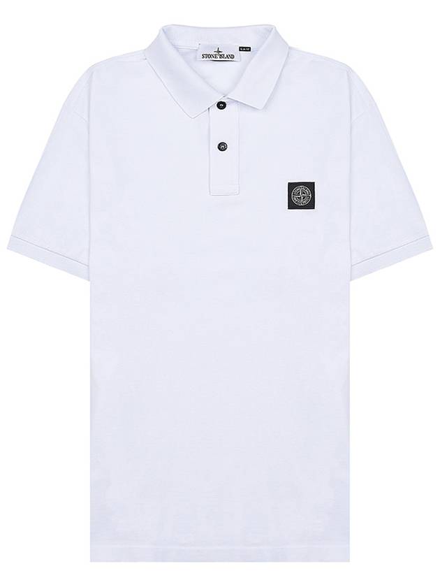 Pique Stretch Cotton Short Sleeve Polo Shirt White - STONE ISLAND - BALAAN 11