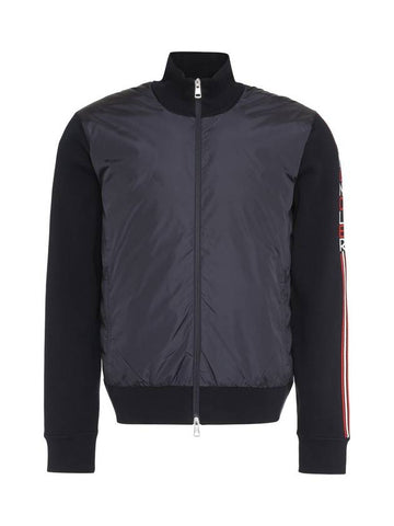 Men's Cotton Mix Padded Zip-up Black - MONCLER - BALAAN 1