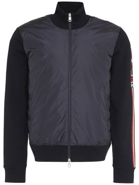 Men's Cotton Mix Padded Zip-up Black - MONCLER - BALAAN 1