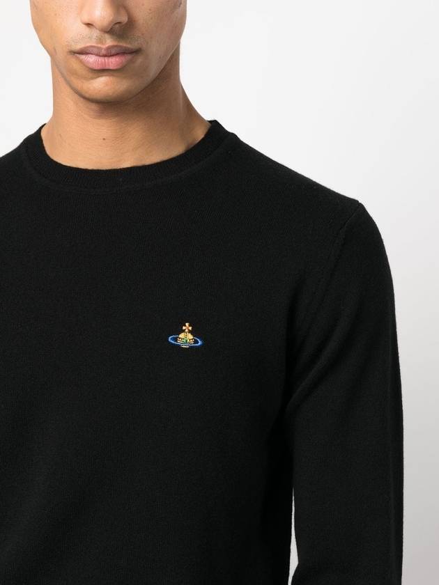 Logo Crew Neck Wool Knit Top Black - VIVIENNE WESTWOOD - BALAAN 5