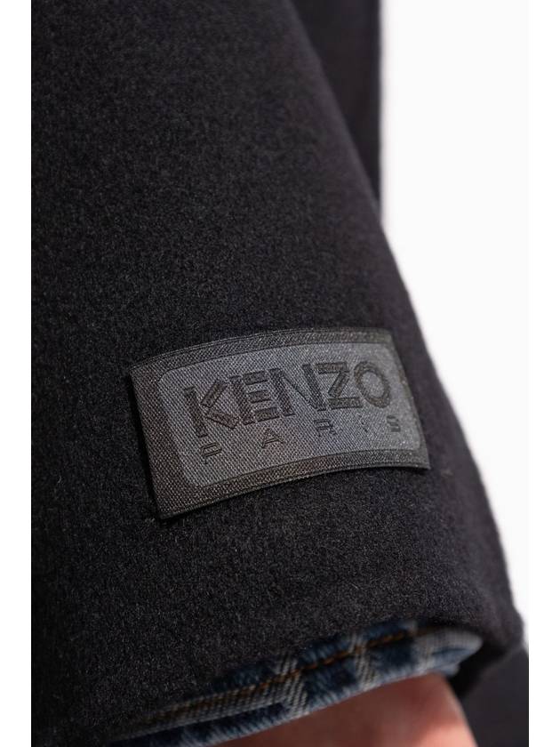 Kenzo Double-breasted Coat, Women's, Black - KENZO - BALAAN 5