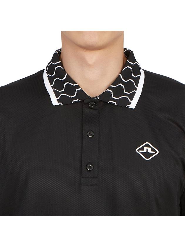 Glen Regular Fit PK Shirt Black - J.LINDEBERG - BALAAN 7