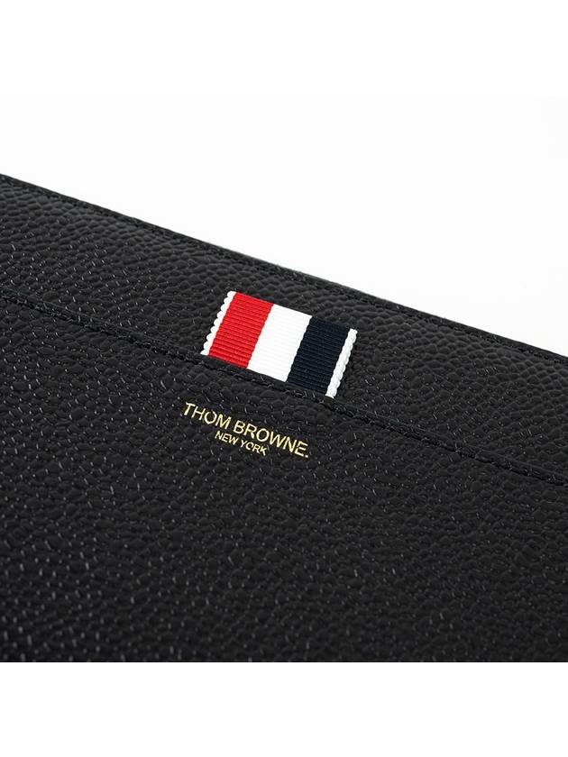 Grosgrain Tab Leather Continental Long Wallet Black - THOM BROWNE - BALAAN 3