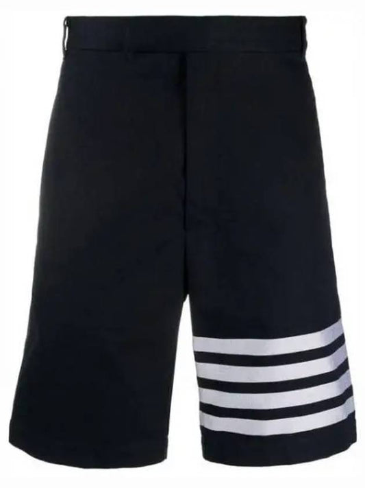 4 Bar Cotton Pocket Shorts Navy - THOM BROWNE - BALAAN 2