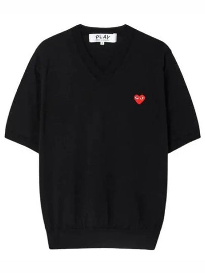 Red Heart Wappen Knit Top Black - COMME DES GARCONS - BALAAN 2