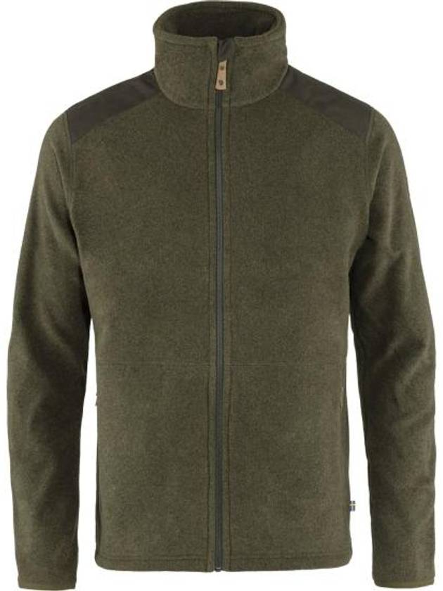 Men's Sten Fleece Zip-up Jacket Dark Olive - FJALL RAVEN - BALAAN 2