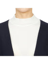 Cricket Stripe Lightweight Textured Cotton V-Neck Cardigan Navy - THOM BROWNE - BALAAN 9