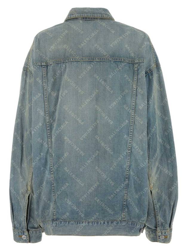 Logo Print Denim Jacket Blue - BALENCIAGA - BALAAN 3