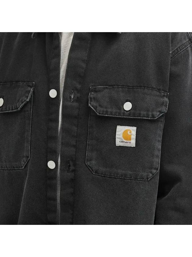 HARVEY logo patch shirt jacket black I033346 894L - CARHARTT - BALAAN 4