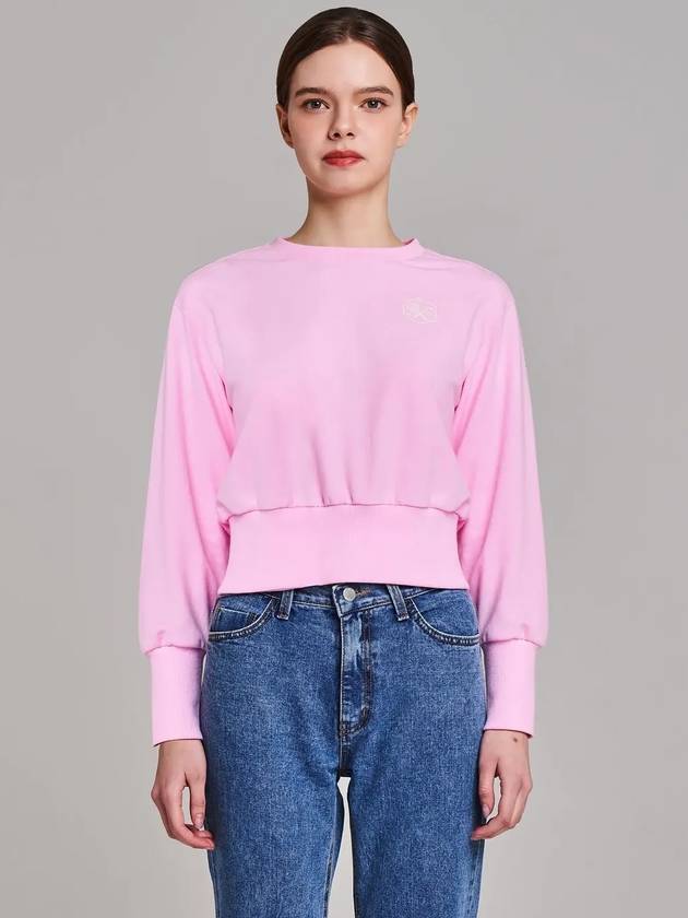 Mini hexagon print cropped sweatshirt MO4ME409 - P_LABEL - BALAAN 9