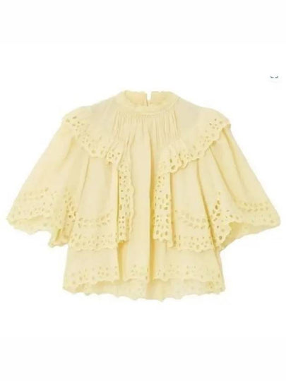 Katia Ruffled Broderie Anglaise Cotton Blouse Yellow - ISABEL MARANT - BALAAN 2