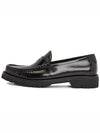 Monogram Leather Loafers Black - SAINT LAURENT - BALAAN 5