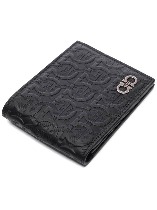 Cartera Gancini Half Wallet Black - SALVATORE FERRAGAMO - BALAAN 6