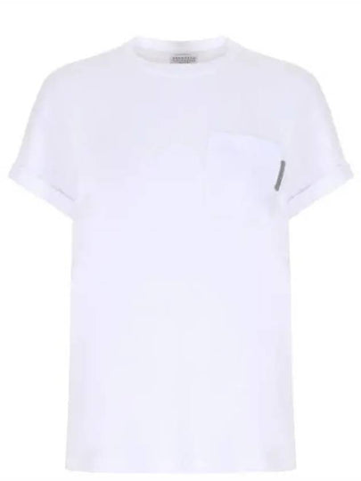 Stretch Cotton Jersey Short Sleeve T-Shirt White - BRUNELLO CUCINELLI - BALAAN 2