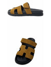 Chypre Suede Goatskin Sandals Brown - HERMES - BALAAN 5