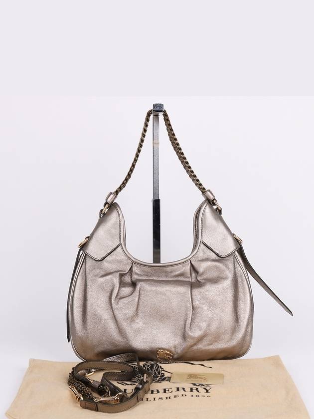 Metallic beige gold chain hobo bag - BURBERRY - BALAAN 10