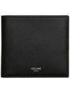 Celine Logo Leather Half Wallet Black - CELINE - BALAAN 2