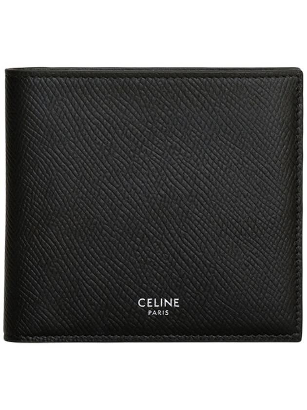 Celine Logo Leather Half Wallet Black - CELINE - BALAAN 2