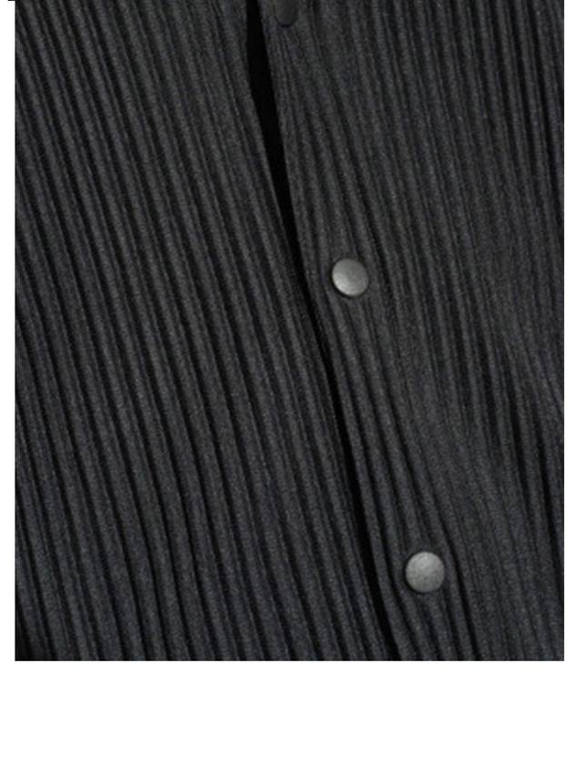 V-Neck Pleated Cardigan Black - ISSEY MIYAKE - BALAAN 6