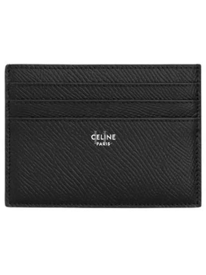 Grained Calfskin Large Card Wallet Black - CELINE - BALAAN 2