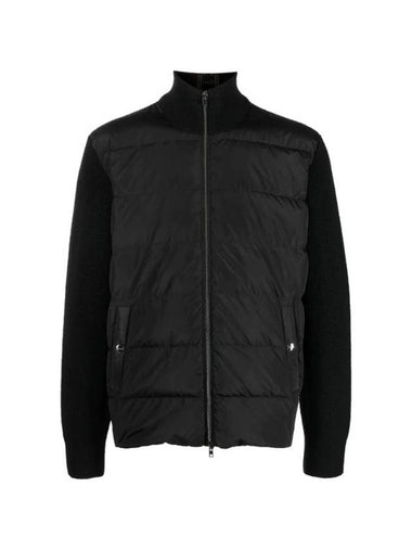 Ribbed Shell Wool Padded Zip-Up Jacket Black - HERNO - BALAAN 1