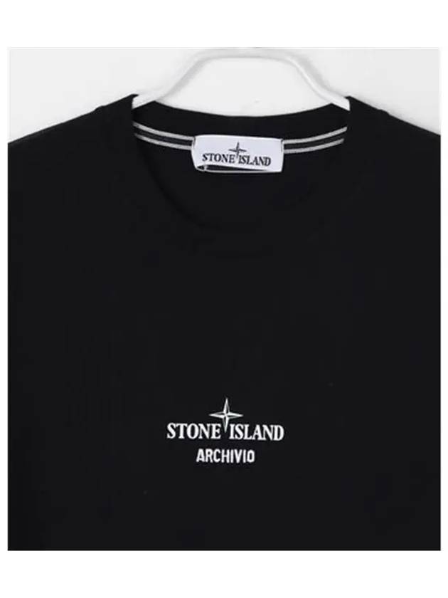 Archivio Project Lino Watro Cotton Jersey Short Sleeve T-Shirt Black - STONE ISLAND - BALAAN 4