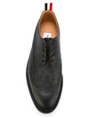 Men's Three Stripes Tab Pebble Grain Long Wing Sole Brogue Black - THOM BROWNE - BALAAN 5