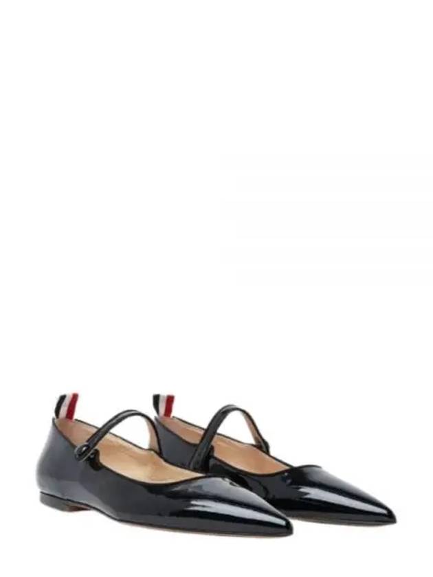 Soft Patent Leather Pointed Thom John Flat Black - THOM BROWNE - BALAAN 2