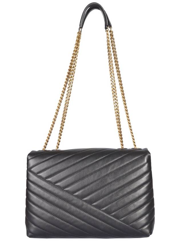 Kira Chevron Convertible Shoulder Bag Black - TORY BURCH - BALAAN 6