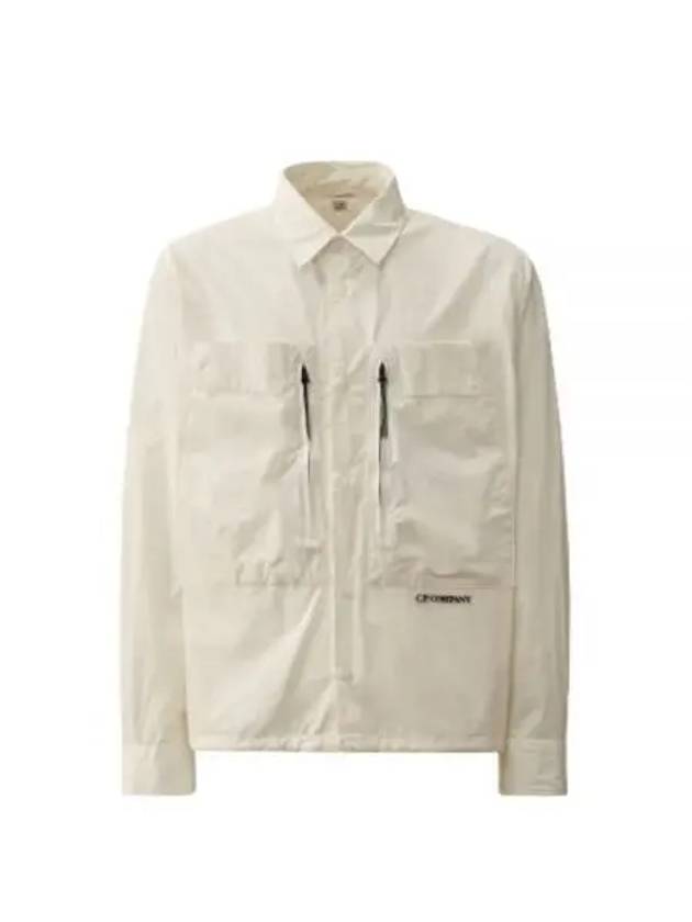 Cotton Popeline Over Long Sleeve Shirt White - CP COMPANY - BALAAN 2