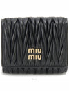 Matelasse Logo Nappa Leather Half Wallet Black - MIU MIU - BALAAN 2