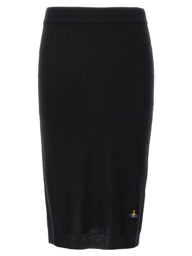 Embroidered ORB Pencil Skirt Black - VIVIENNE WESTWOOD - BALAAN 1