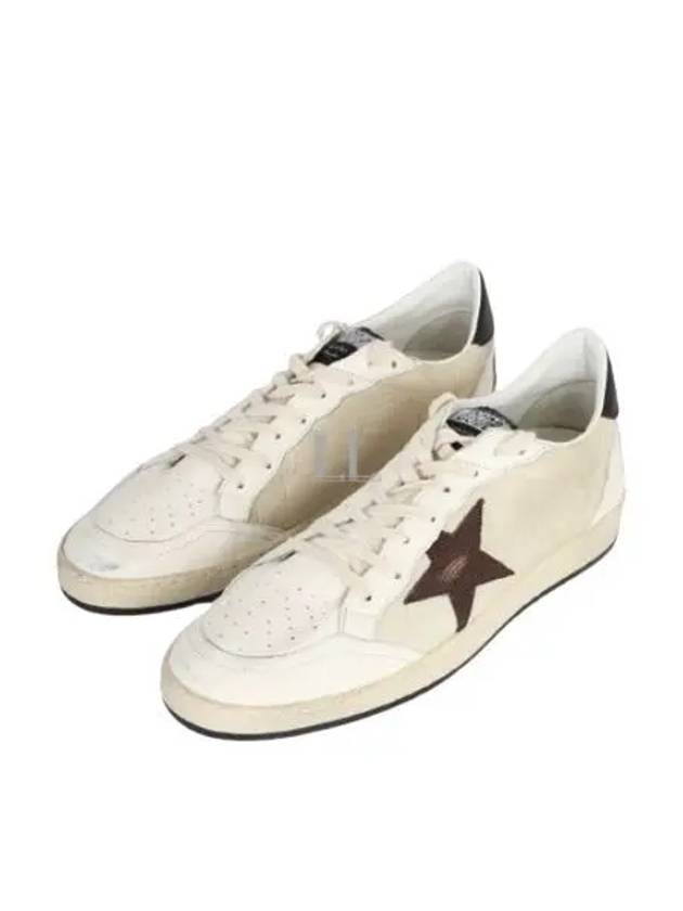 Ball Star Low Top Sneakers Burgundy White Beige - GOLDEN GOOSE - BALAAN 2