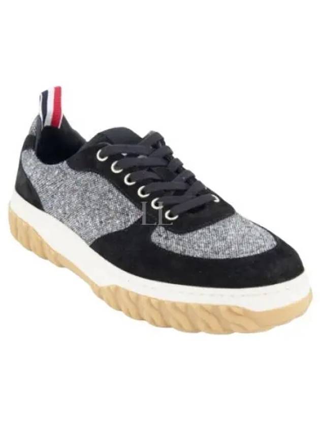 Letterman Tweed Low Top Sneakers Black - THOM BROWNE - BALAAN 2