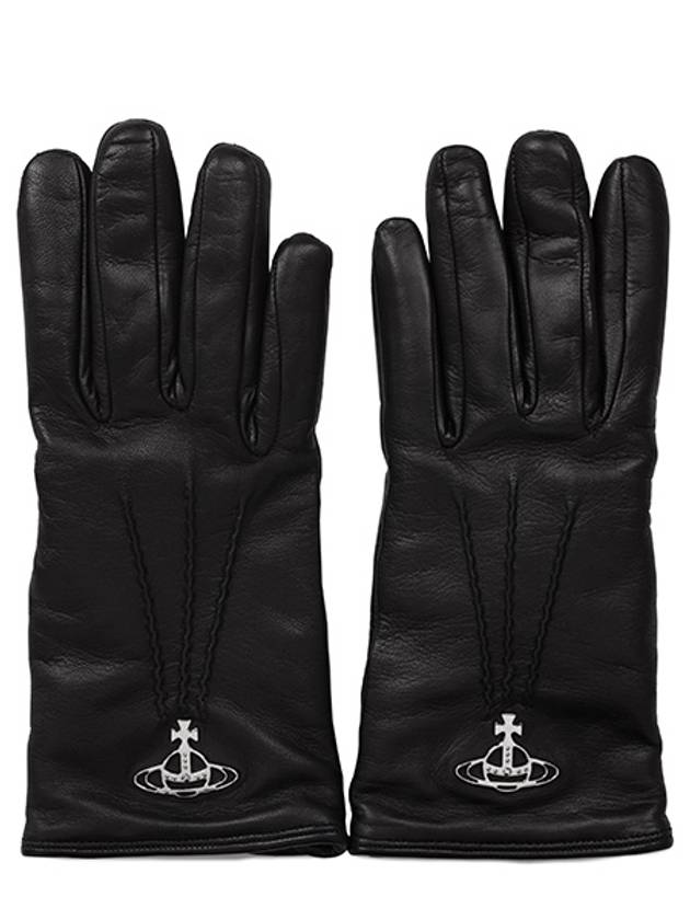 ORB Silver Logo Gloves Black - VIVIENNE WESTWOOD - BALAAN 2