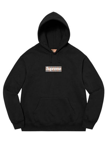 x Burberry Box Logo Hooded Sweatshirt Black - SUPREME - BALAAN 1