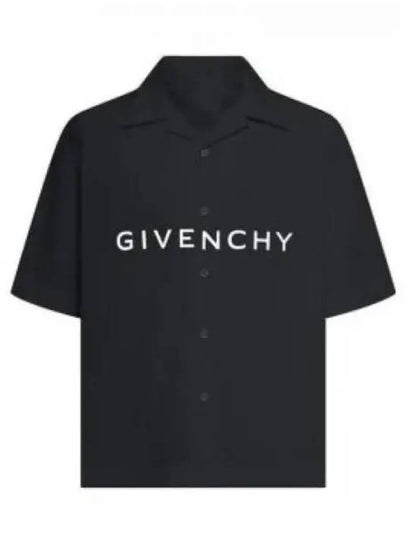 Poplin Hawaiian Short Sleeve Shirt Black - GIVENCHY - BALAAN 2