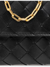 Intrecciato Chain Long Wallet Black - BOTTEGA VENETA - BALAAN 6