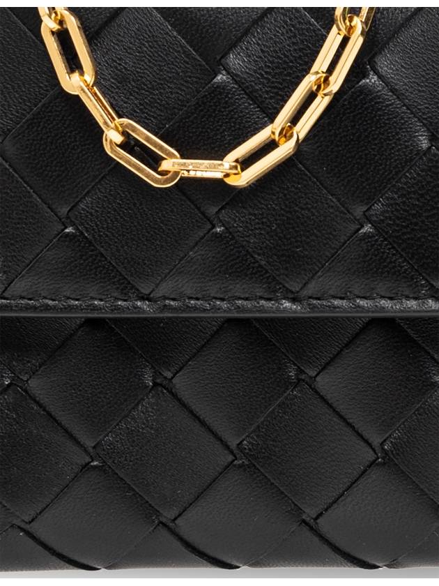 Intrecciato Chain Long Wallet Black - BOTTEGA VENETA - BALAAN 6